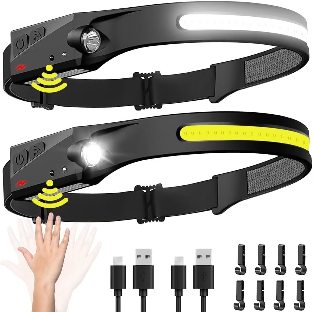 Headlamp_Rechargeable_2PCS,_230°_Wide_Beam_Head_Lamp_LED_with_Motion_Sensor_for_Adults_-_Camping_Accessories_Gear,_Waterproof_Head_Light_Flashlight_for_Hiking,_Running,_Repairing,_Fishing,_Cycling