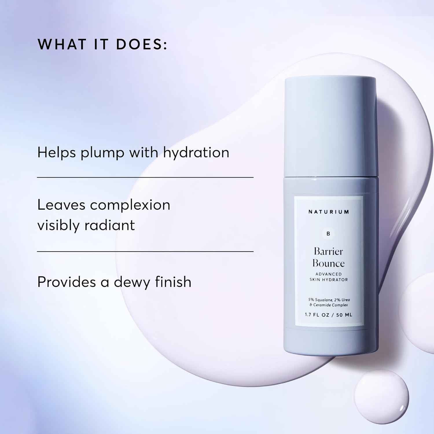 Naturium Barrier Bounce Serum, Plumps & Hydrates Face, Neck & Chest, Hydration Booster & Skin Care with Squalene & Ceramide Complex, 1.7 fl oz