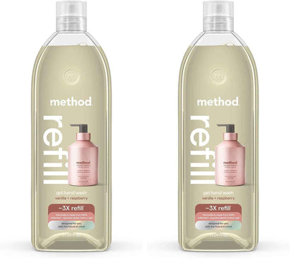 Method Gel Hand Soap Refill, Vanilla + Raspberry, 34 Fl Oz