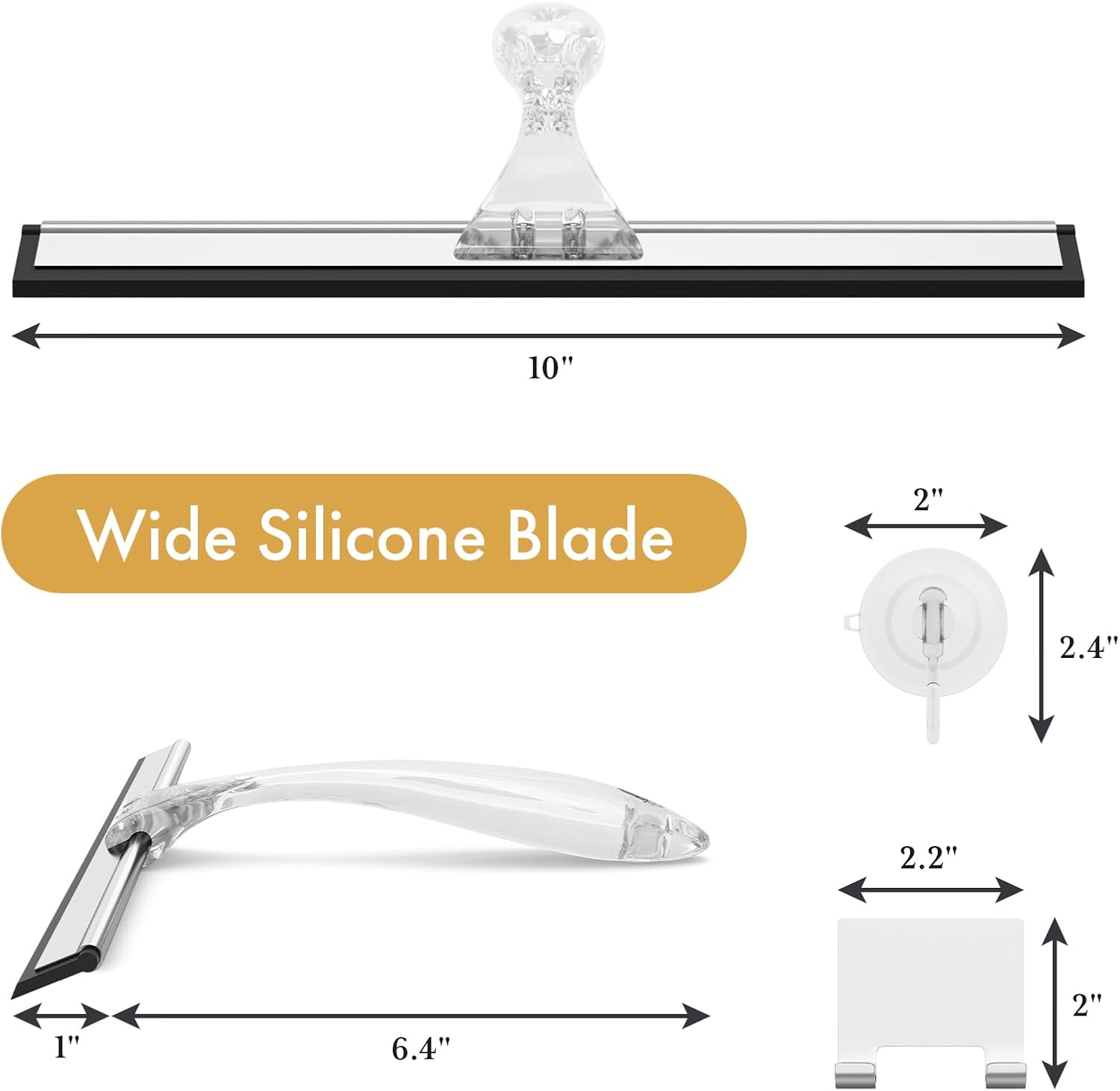 AmazerBath_Shower_Squeegee_for_Glass_Doors,_All-Purpose_Squeegee_with_Suction_Hook_&_Adhesive_Hook,_Clear_Squeegee_for_Shower_Glass,_Windows,_Mirrors,_Tiles_and_Car_Windows_-_10_Inches,_Clear