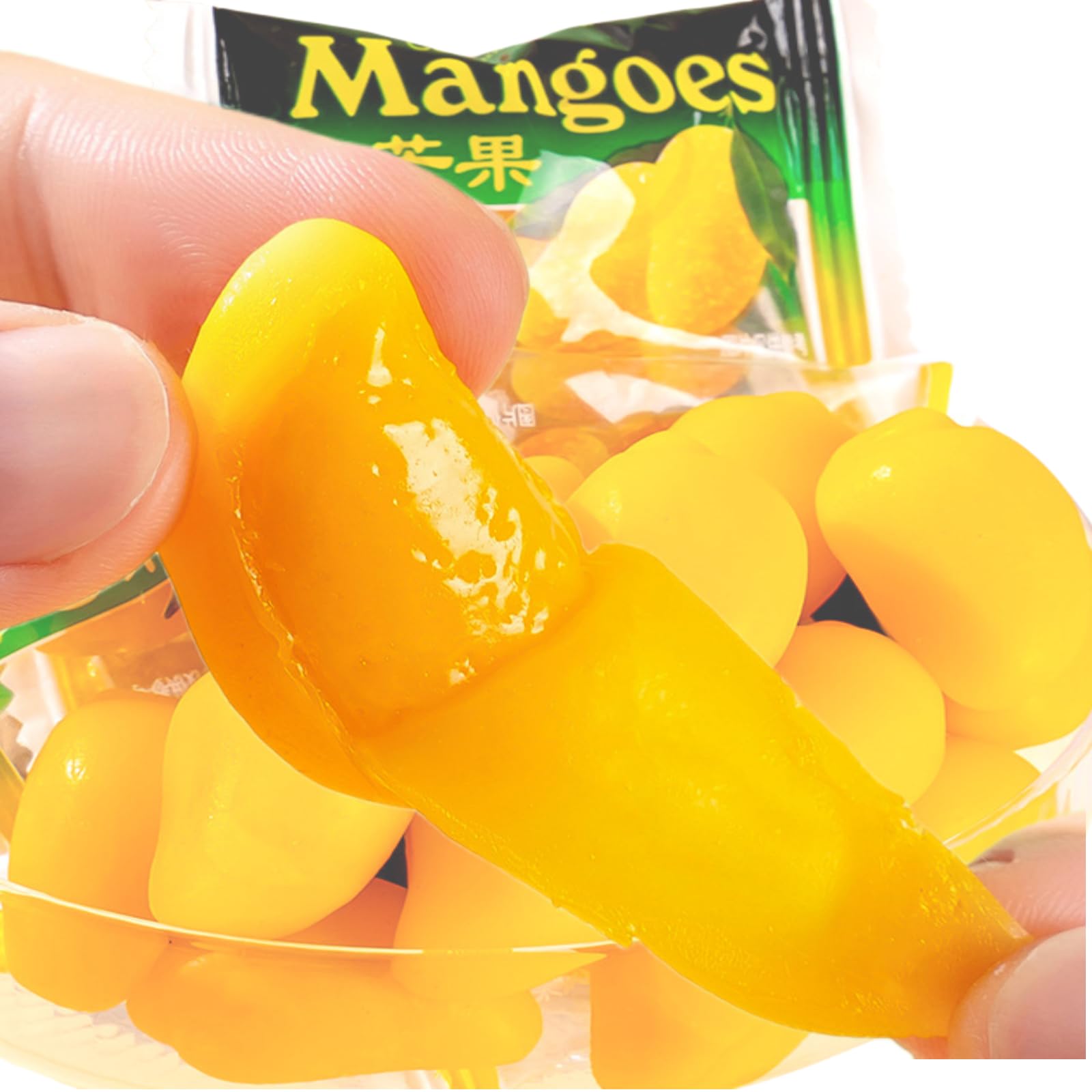 Peelable Gummies, Gummy Candy Mango, 4D Gummies Peely Fruity Filled Candy Snacks, Novelty Christmas Candy-200g