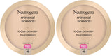 Neutrogena Mineral Sheers Lightweight Loose Powder Makeup Foundation with Vitamins A, C, & E, Sheer to Medium Buildable Coverage, Skin Tone Enhancer, Face Redness Reducer