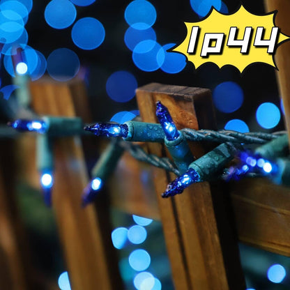 LAMPHOME_Super-Bright_Extendable_Blue_Christmas_Lights_Decoration_100Lights_19.6ft_UL_Certified_Mini_Bulb_String_Lights_Set_for_Outdoor_Christmas_Tree_Garden_Holiday_Party_Patio_Wedding_Garland_Decor