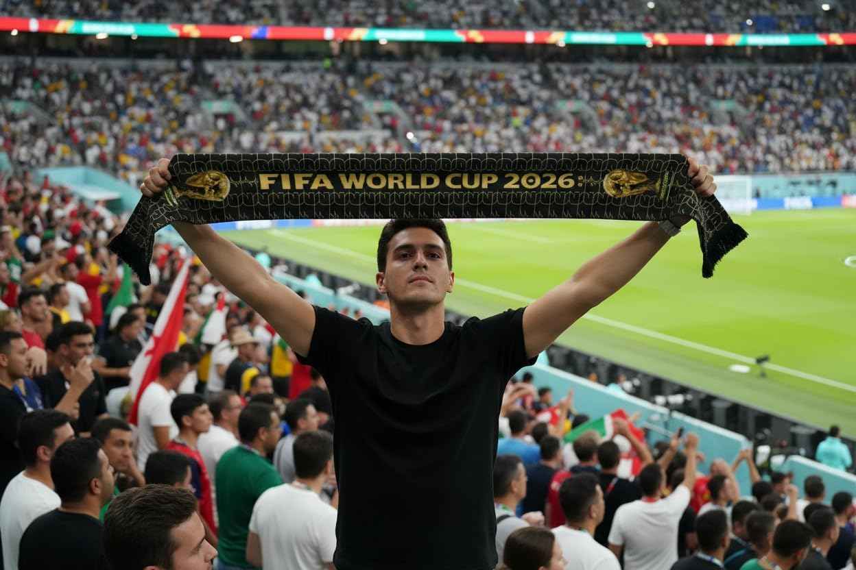 Official FIFA World Cup 2026 Edition - High Definition Universal Polyester Trophy Scarf – Gameday Fan Wear for all Matches from New York to Miami, Dallas to Los Angeles