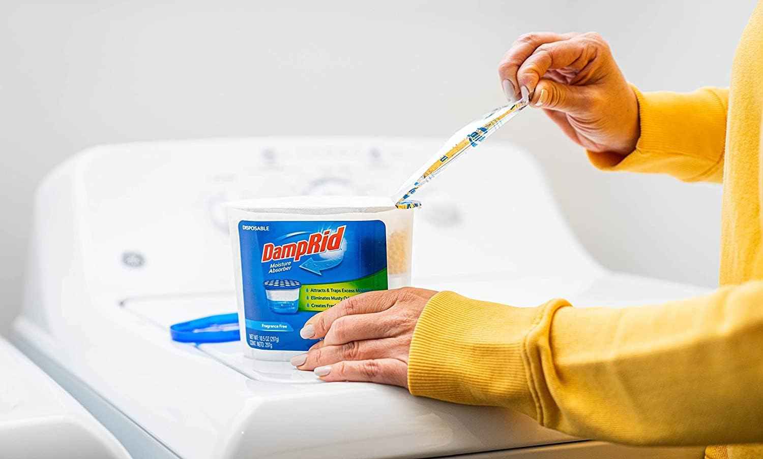DampRid Fragrance Free Disposable Moisture Absorber – Attracts & Traps Excess Moisture, Eliminates Musty Odors, Creates Fresher, Cleaner Air White