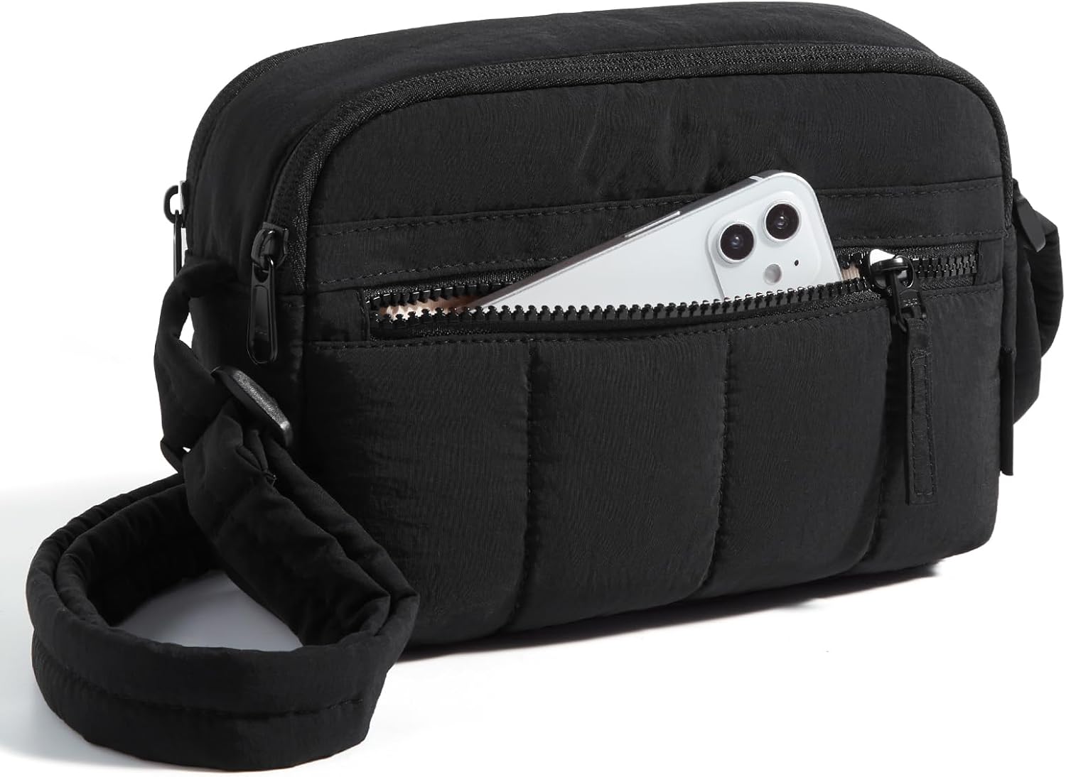 BAGSMART_Cross_Body_Purse,_Mini_Crossbody_Bags_for_Women_Travel_Purse,_Puffy_Shoulder_Handbag_Wallet_with_RFID_Blocking_Slots,_Black-small
