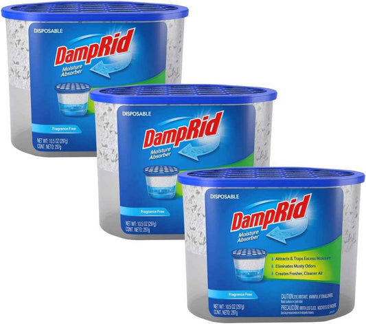 DampRid Fragrance Free Disposable Moisture Absorber – Attracts & Traps Excess Moisture, Eliminates Musty Odors, Creates Fresher, Cleaner Air White