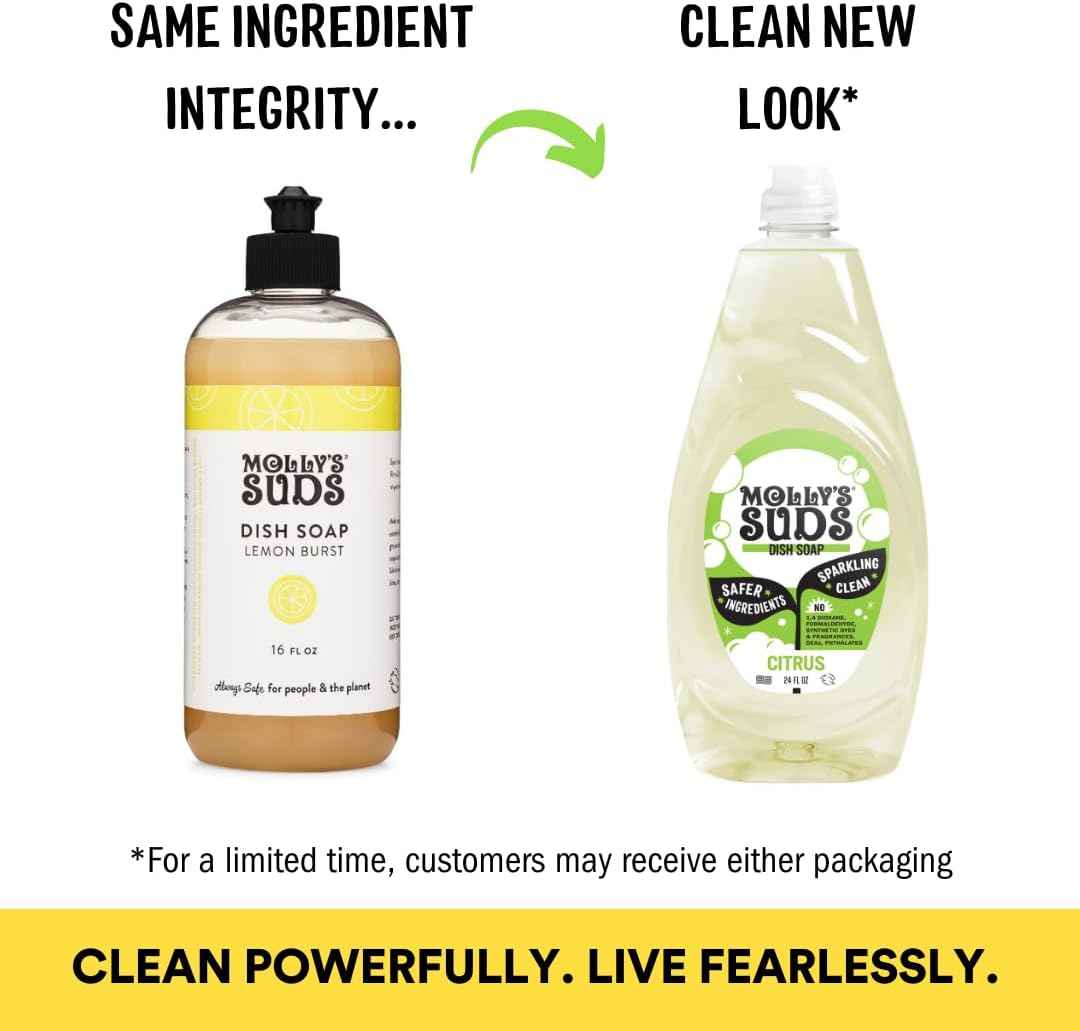 Molly's Suds Liquid Dish Soap | Clean, Simple Ingredients | Extra Scrubbing Power