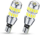 AUXITO 194 LED Bulbs for License Plate Light 168 175 2825 W5W T10 24-SMD 3014 Chipsets 6000K White for Car Dome Door Map Dash Courtesy Cargo License Plate Lights, Pack of 2