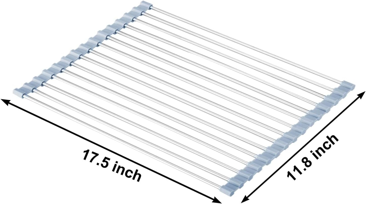 MECHEER_Over_The_Sink_Dish_Drying_Rack,_Roll_Up_Dish_Drying_Rack_Kitchen_Dish_Rack_Stainless_Steel_Sink_Drying_Rack,_Foldable_Dish_Drainer,_Gray
