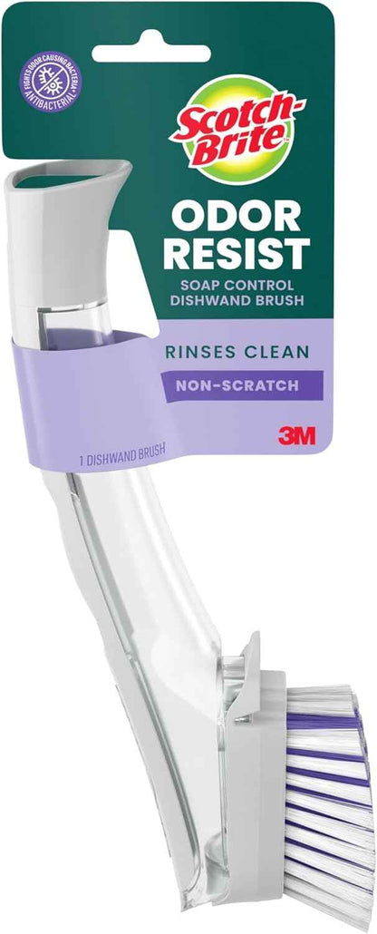 Scotch-Brite Odor Resist Soap Control Dishwand Brush, Precise Soap Control, Leak-Free Guarantee, Safe on Dishes, Nonstick Cookware, Tubs