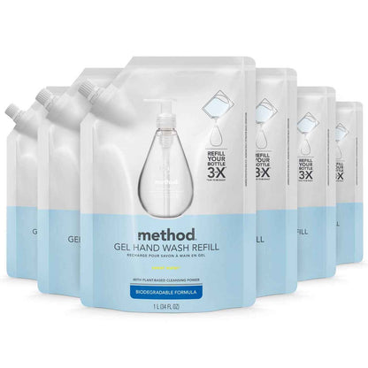 Method Gel Hand Soap Refill, Sweet Water, Recyclable Bottle, 34 oz