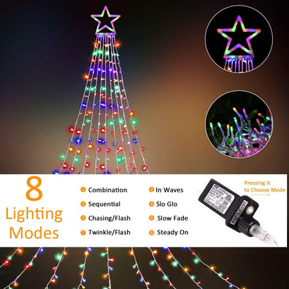 Outdoor_Christmas_Star_String_Lights,_320_LED_11.5_ft_Waterfall_Tree_Lights_with_8_Lighting_Modes_for_Indoor/Outdoor_Yard,_Home,_Festival,_Party,_Xmas,_New_Year_Decor