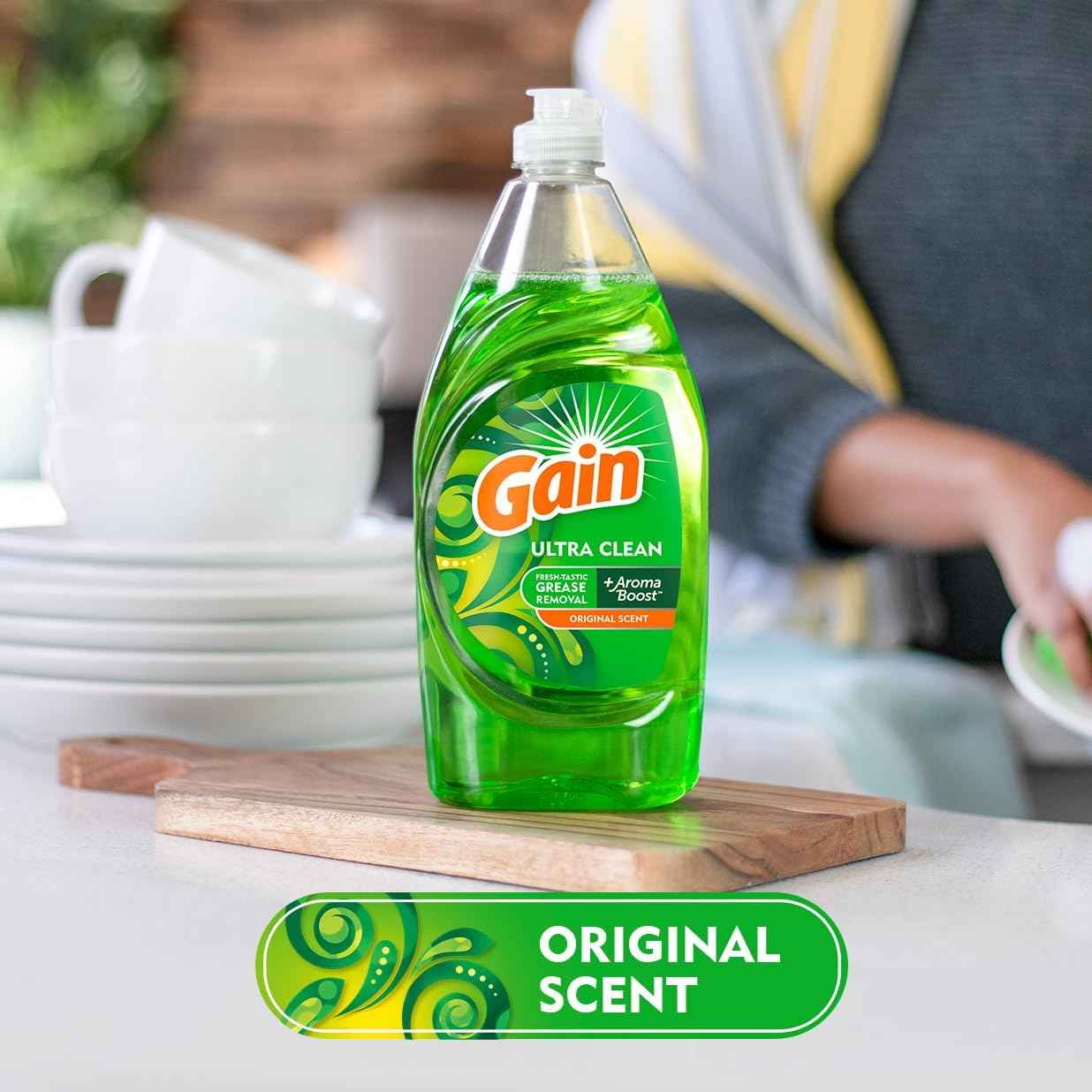 Gain Ultra Liquid Dish Soap, Original Scent, 38 oz.