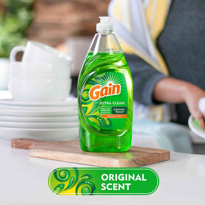 Gain Ultra Liquid Dish Soap, Original Scent, 38 oz.