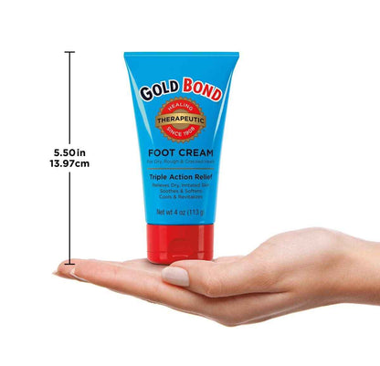 Gold Bond Therapeutic Foot Cream, 4 oz., With Jojoba & Peppermint Oil, Foot Moisturizer- pack of 3