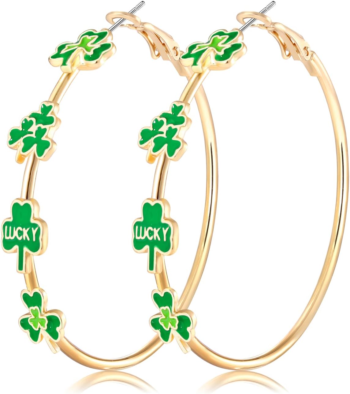 Holiday_Hoop_Earrings_for_Women_Girl_Glitter_Festive_Enamel_Green_Shamrock_Charm_Hoops_for_Mardi_Gras_St._Patrick's_Day_Jewelry_Gifts_for_Party_Carnival