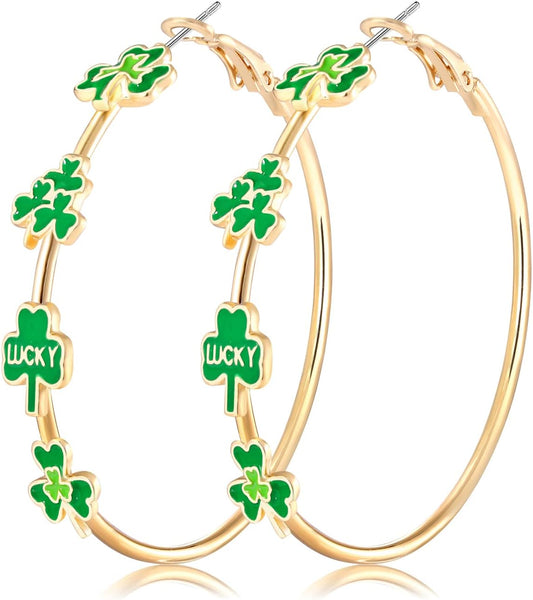 Holiday_Hoop_Earrings_for_Women_Girl_Glitter_Festive_Enamel_Green_Shamrock_Charm_Hoops_for_Mardi_Gras_St._Patrick's_Day_Jewelry_Gifts_for_Party_Carnival