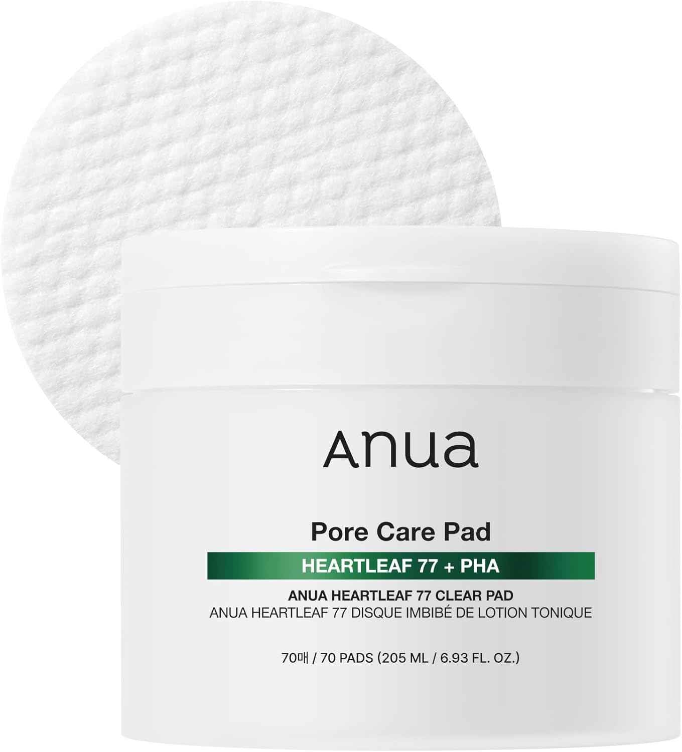 Anua Toner Pads, Daily Exfoliating Toner Pad for Skin Texture Care with Centella & PHA, Dual-Textured Pore Pads for Sensitive Skin, Smooth Skin, Non-Comedogenic, Korean Skin Care