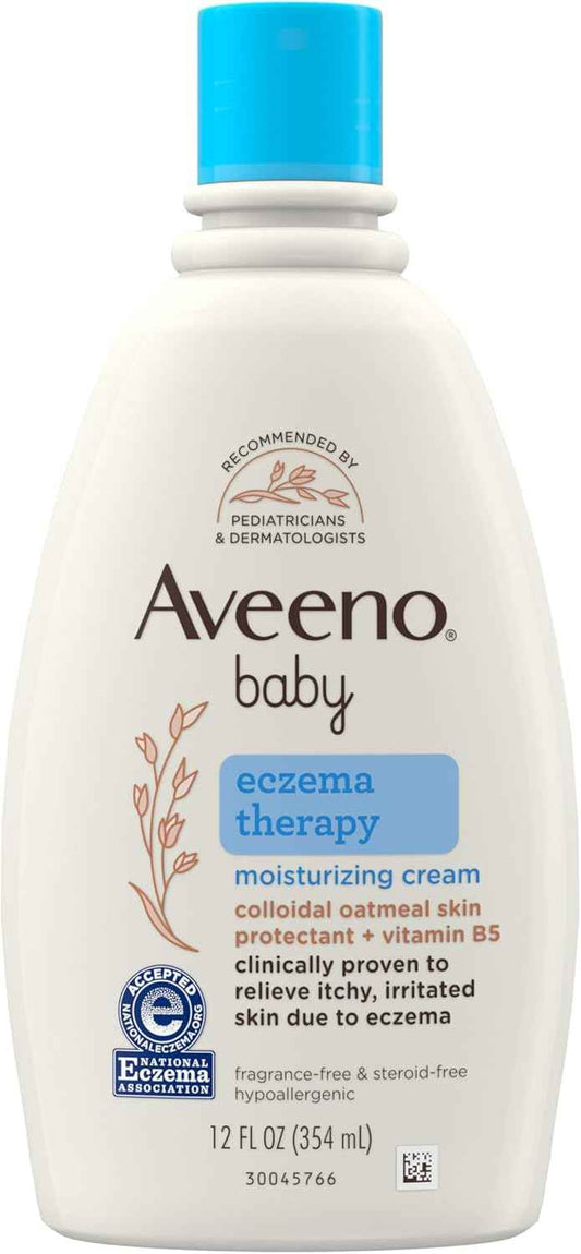 Aveeno Baby Eczema Therapy Moisturizing Cream, Natural Colloidal Oatmeal & Vitamin B5, Baby Cream for Dry, Itchy, Irritated Skin Due to Eczema, Paraben- & Steroid-Free