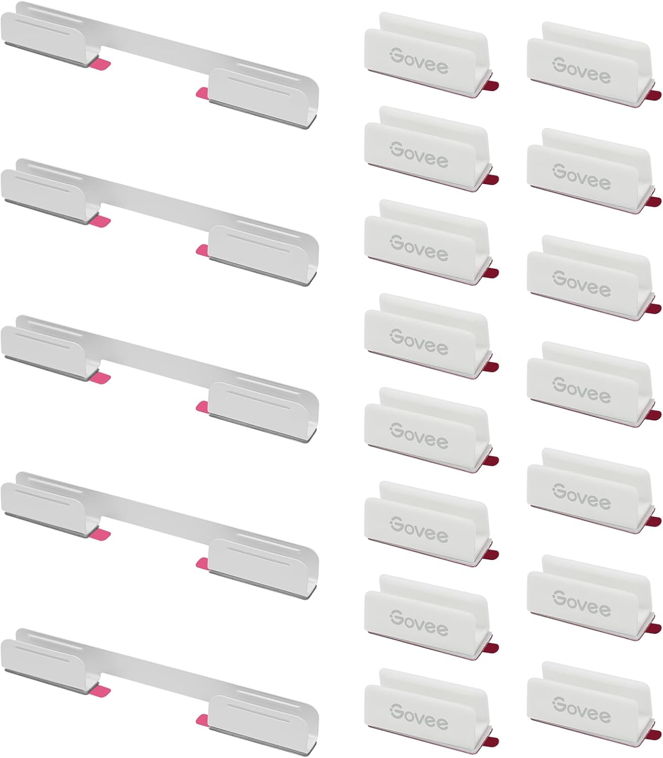 Govee_RGBIC_Neon_Rope_Light_Plastic_and_Metal_Mounting_Brackets_for_Neon_Lights_2_H61D3_&_H61D5_&_H61D6,_RGBIC_Rope_Light_Clips,_WiFi_Neon_Lights_Holders_20pcs,_(Not_Support_H61A0_&_H61A2),_White