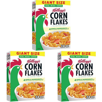 Kellogg's Corn Flakes Breakfast Cereal, Kids Cereal, Family Breakfast, Giant Size, Original
