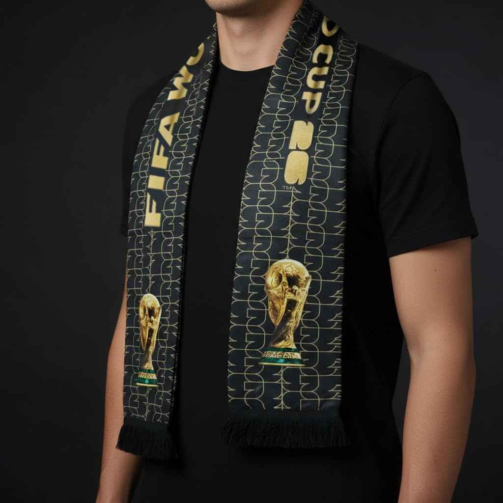 Official FIFA World Cup 2026 Edition - High Definition Universal Polyester Trophy Scarf – Gameday Fan Wear for all Matches from New York to Miami, Dallas to Los Angeles