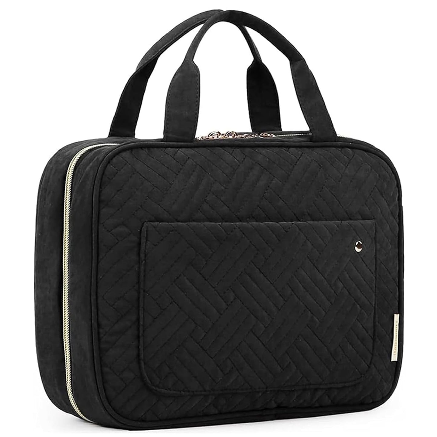 BAGSMART_Toiletry_Bag_Travel_Bag_with_Hanging_Hook,_Water-resistant_Makeup_Cosmetic_Bag_Travel_Organizer_for_Accessories,_Shampoo,_Full-size_Container,_Toiletries_(Black,_Medium)