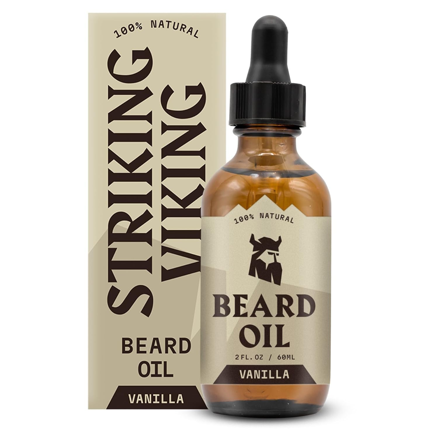 Striking Viking Vanilla Beard Oil for Men - Naturally Derived Conditioner with Argan &amp;amp; Jojoba Oils for Softening, Moisturizing and Growth (2 Oz)