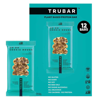 TRUBAR Vegan Protein Bar, Assorted Flavors, Gluten Free, Vegan Protein Snacks, 12G Plant-Based Protein, High Fiber, Healthy Protein Bars