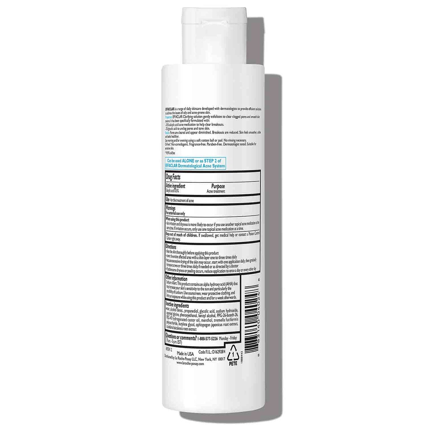 La_Roche-Posay_Effaclar_Clarifying_Solution_Acne_Toner_with_Salicylic_Acid_and_Glycolic_Acid,_Pore_Refining_Oily_Skin_Toner,_Gentle_Exfoliant_to_Unclog_Pores_and_Remove_Dead_Skin_Cells