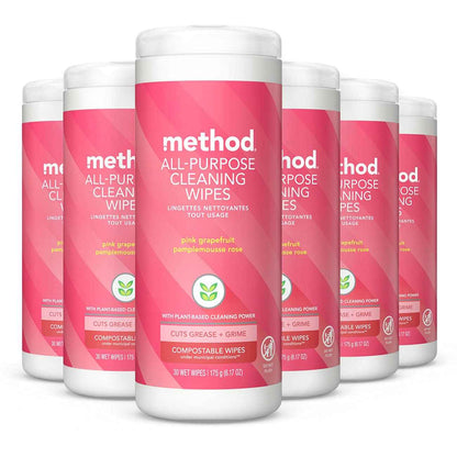 Method All-Purpose Cleaning Wipes, Multi-Surface, Compostable, 70 Count