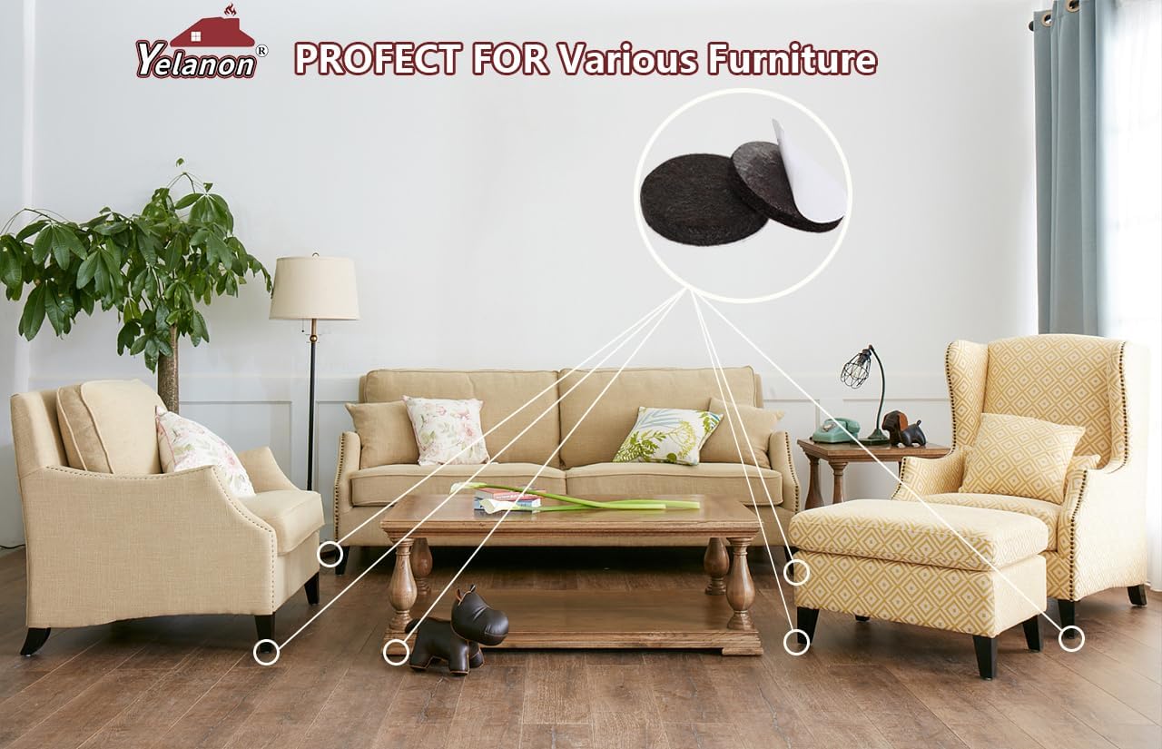 Yelanon_Felt_Furniture_Pads_-56_Pcs(1+2)”_Premium_Felt_Pads_for_Chair_Legs_Furniture,_Floor_Protectors_for_Hardwood_Floors,Brown