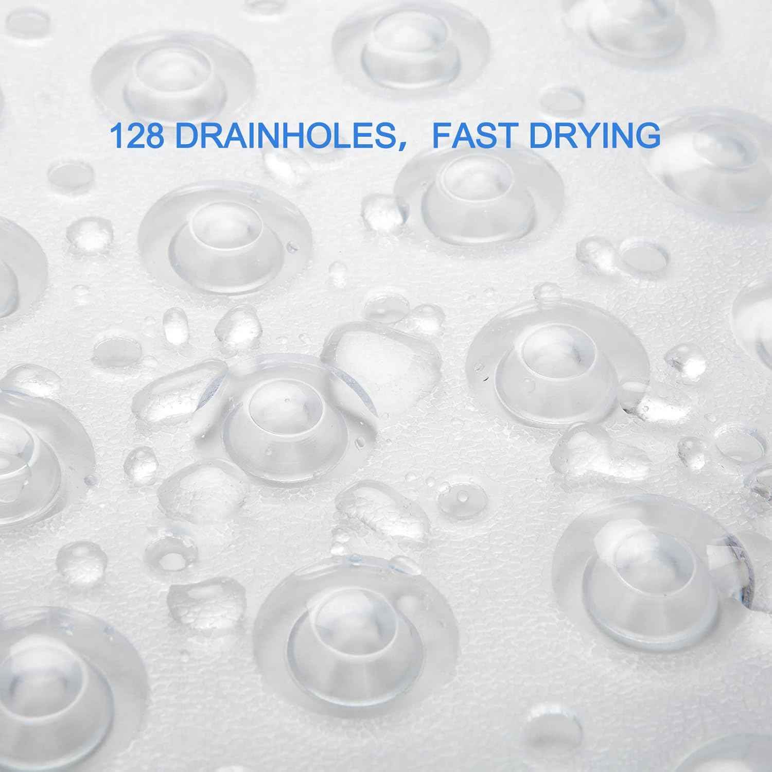 AmazerBath Bath Tub Mat, Medium Size 27.6 x 15 Inches Non-Slip Shower Mats with Suction Cups and Drain Holes, Bathroom Bathtub Mats Machine Washable