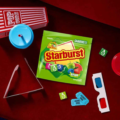 STARBURST Sour Chewy Candy Individually Wrapped Fruit Chew, Sharing Size, 15.6 Oz Resealable Bag