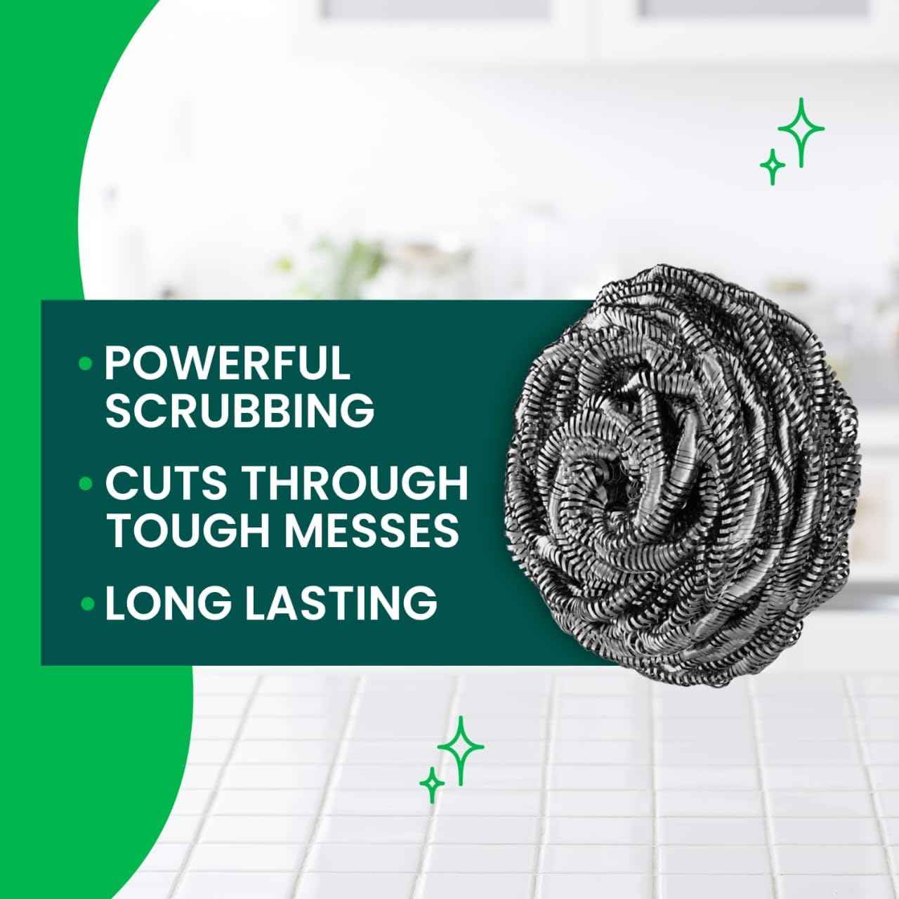 Scotch-Brite, Scouring Pads for Cleaning Tough Baked-On Messes, Metal Scrubbers for Cleaning Dishes