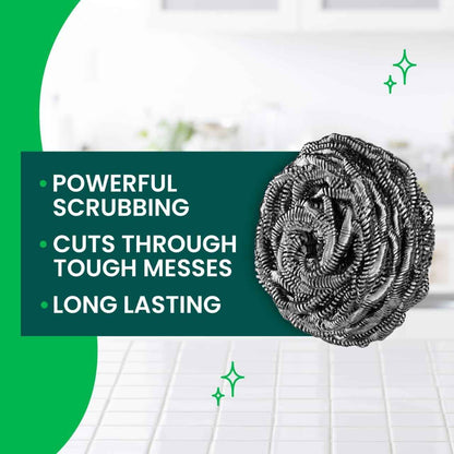 Scotch-Brite, Scouring Pads for Cleaning Tough Baked-On Messes, Metal Scrubbers for Cleaning Dishes