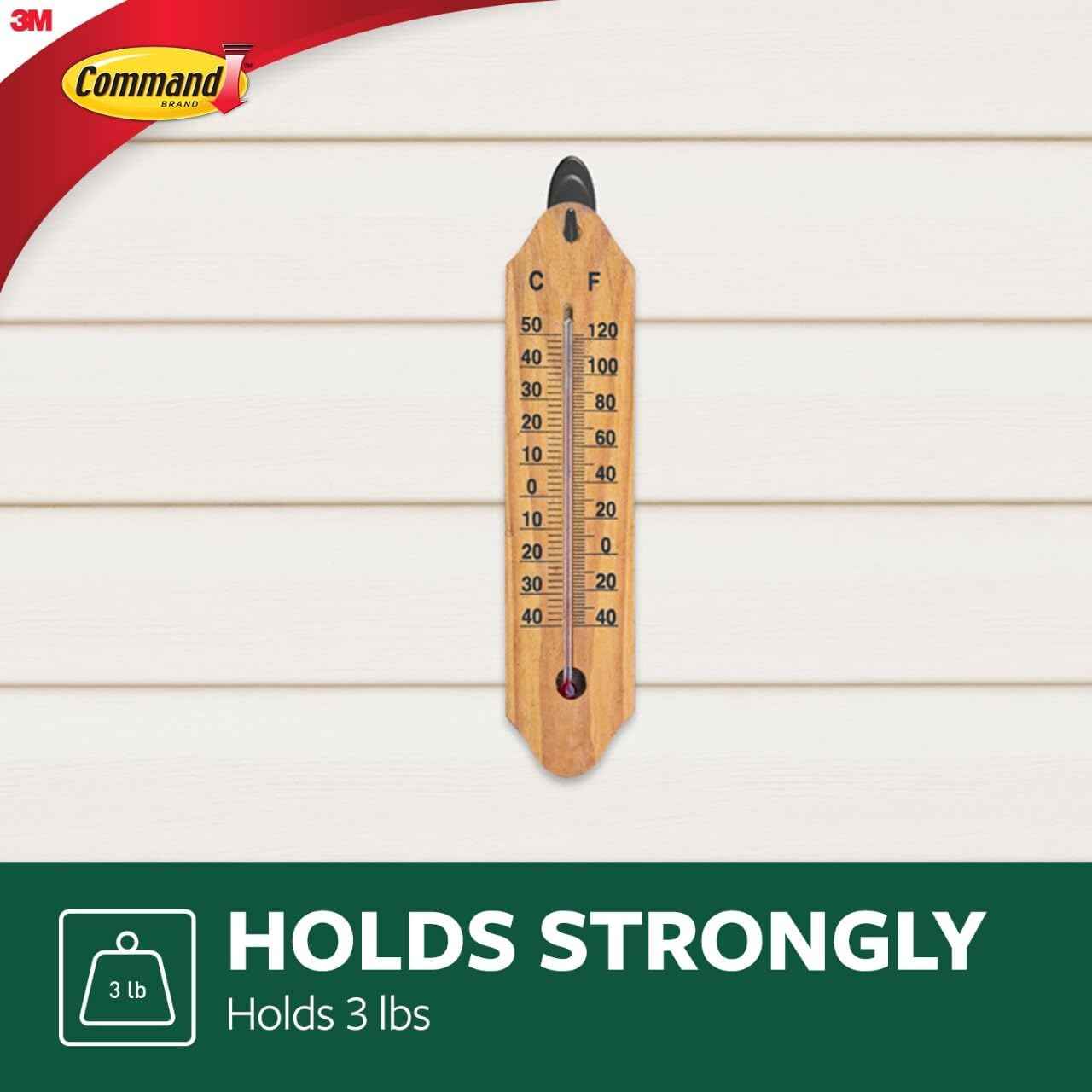 Command Terrace Hooks, 2 Hooks and 4 Strips, Damage-Free Hanging Wall Hook for Wall Decor, Holds up to 3 lb