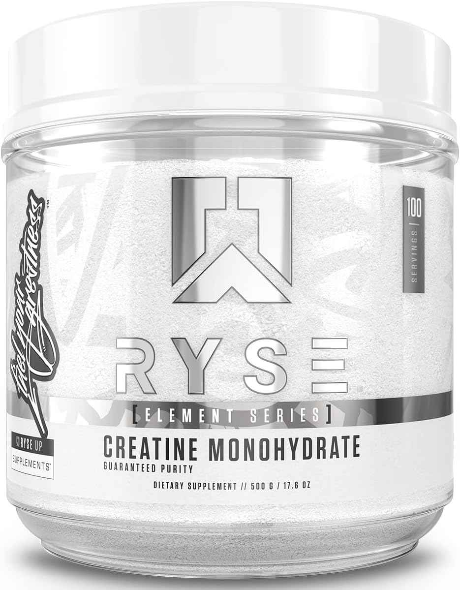 RYSE Creatine Monohydrate Powder - Unflavored - Supports Men & Women Lean Muscle Growth, Strength, Power, and Endurance - Helps Reduce Fatigue and Improve Workout Recovery