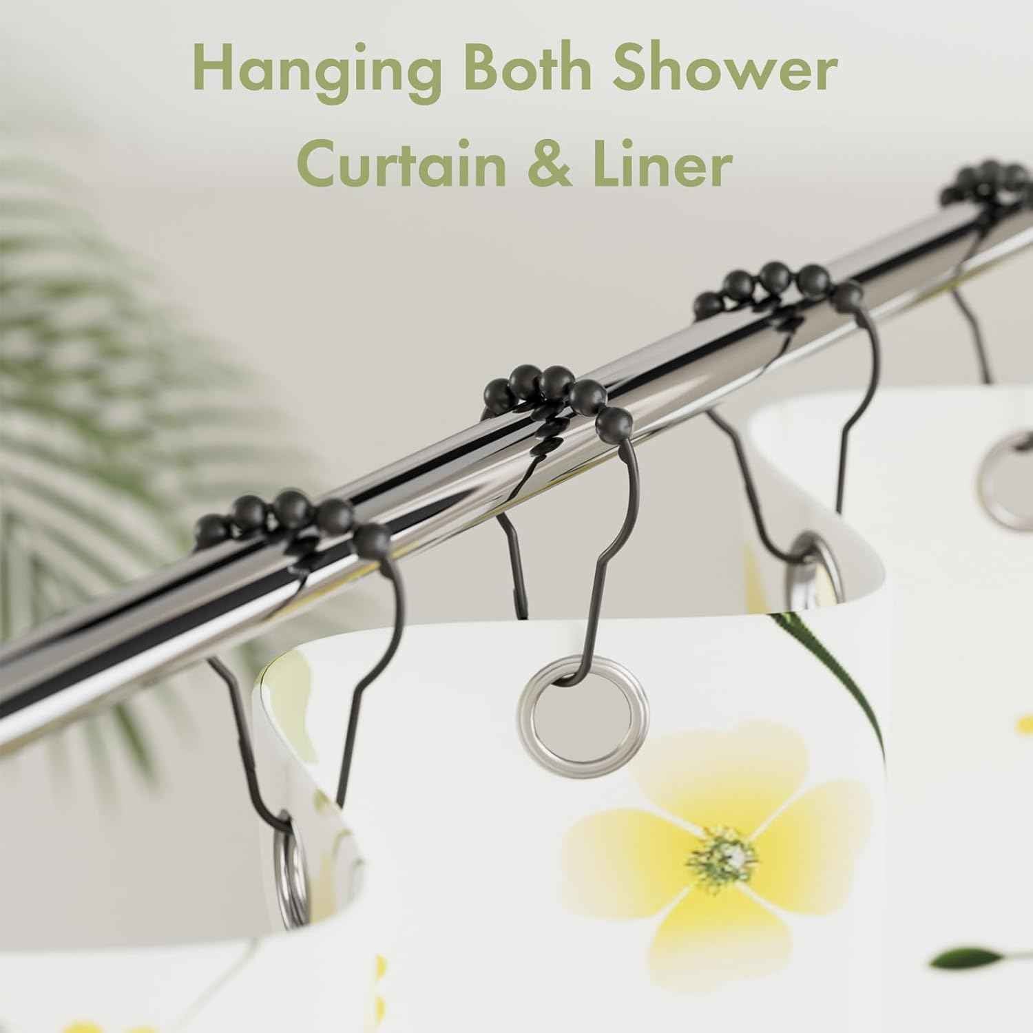 Amazer Shower Curtain Hooks, Decorative Shower Curtain Hooks, Shower Hooks for Shower Curtain Rust Proof Stainless Steel Shower Curtain Hooks
