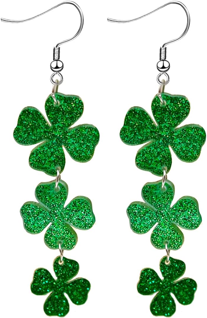 St._Patrick's_Day_Earrings_for_Women,Irish_Shamrock_Acrylic_Dangle_Earrings,_Green_Hat_Clover_Horseshoe_Drop_Earrings_for_Irish_Festival