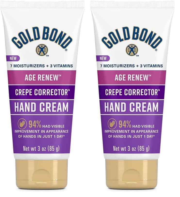 Gold Bond Age Renew Crepe Corrector Hand Cream, Replenishing & Smoothing Formula, 3 oz.