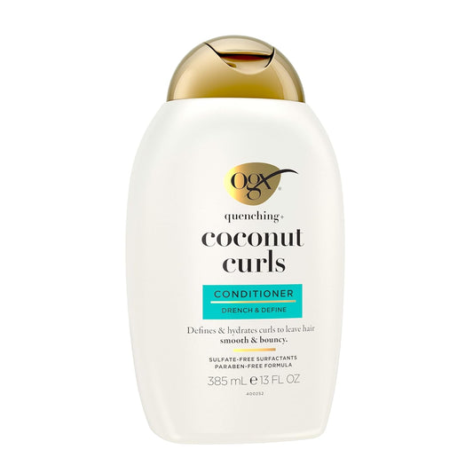 OGX_Quenching_+_Coconut_Curls_Curl-Defining_Conditioner,_Nourishing_Curly_Hair_Conditioner_with_Coconut_/Citrus_Oil_&_Honey,_Paraben-Free_with_Sulfate-Free_Surfactants,_13oz