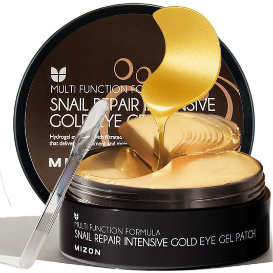 MIZON_Under_Eye_Patches_for_Puffy_Eyes_&_Dark_Circles,_24K_Gold_&_Snail_Mucin,_60_Pcs_–_Anti-Wrinkle_Collagen_&_Peptide_Formula_–_Moisturizing_Korean_Eye_Mask_for_Elasticity