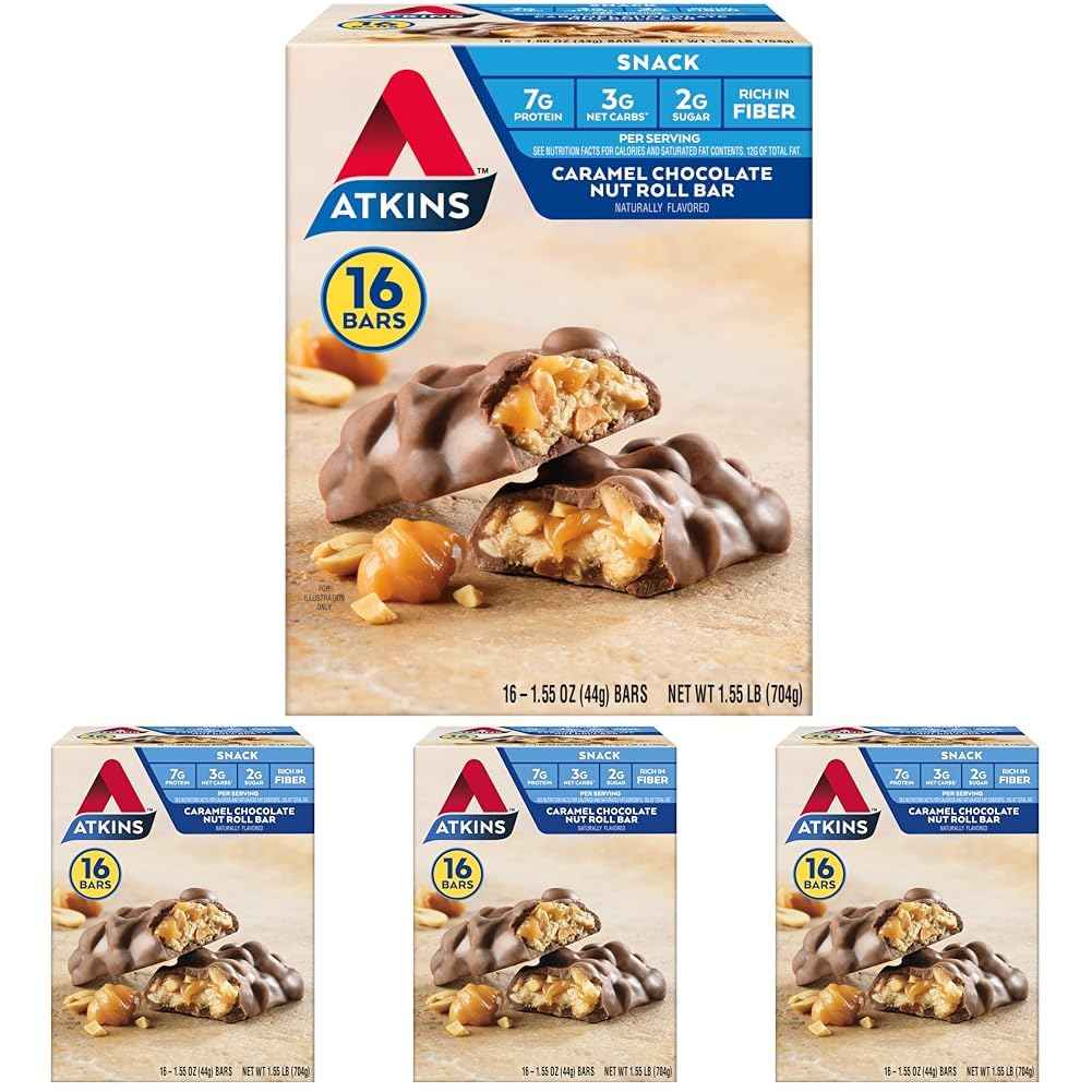 Atkins, High Protein Bar, Low Sugar and Low Carb, Keto Friendly Snack, Gluten Free, High in Fiber, Made with Real Almond Butter