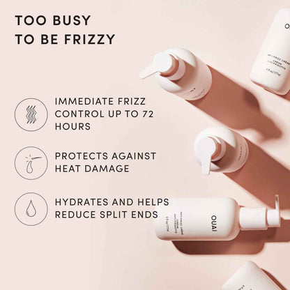 OUAI Anti Frizz Cream - Moisturizing Hair Cream with Frizz Control & Heat Protection - Provides Lasting Hydration with Jackfruit & Beetroot Extract - Paraben, Phthalate & Sulfate Free