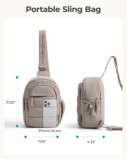 BAGSMART_Small_Sling_Bag_for_Women,_Puffer_Crossbody_Bag_Purses_Hobo_Handbag_Fanny_Packs_for_Travel_Hiking