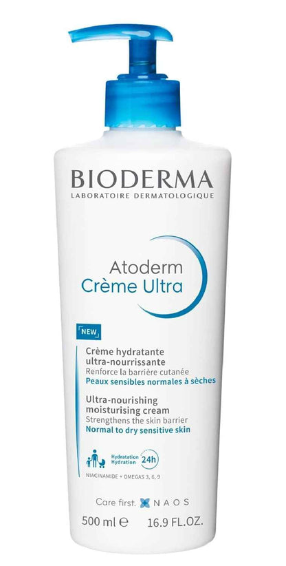 Bioderma Atoderm Ultra Cream Duo Pack, Hydrating Body Moisturizer for Normal to Dry Sensitive Skin