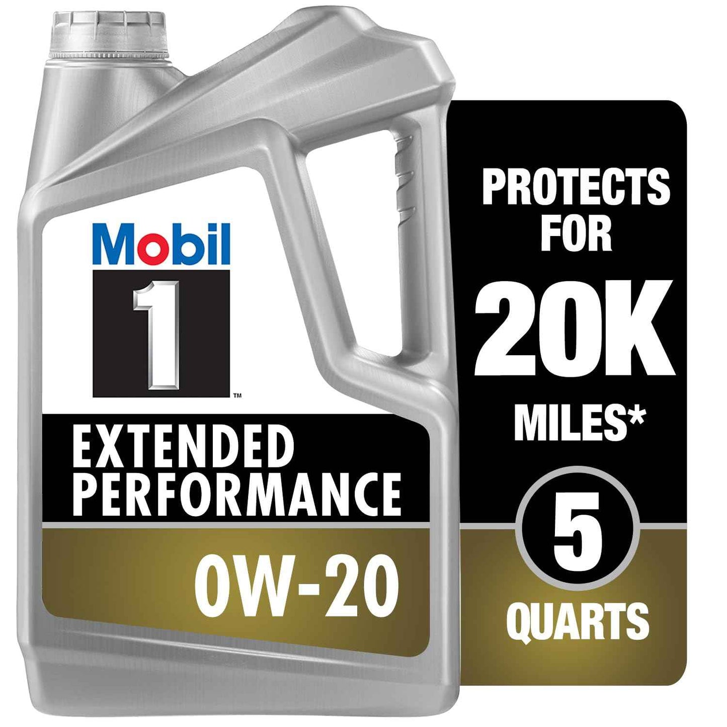 Mobil 1 Advanced Fuel Economy Full Synthetic Motor Oil 0W-20, 5 Quart