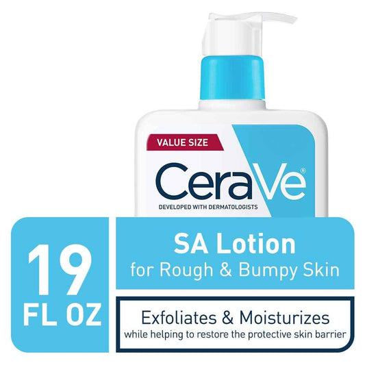 CeraVe SA Lotion for Rough & Bumpy Skin, Vitamin D, Hyaluronic Acid, Lactic Acid, Niacinamide & Salicylic Acid, Gentle Exfoliating Rough And Bumpy Skin Lotion